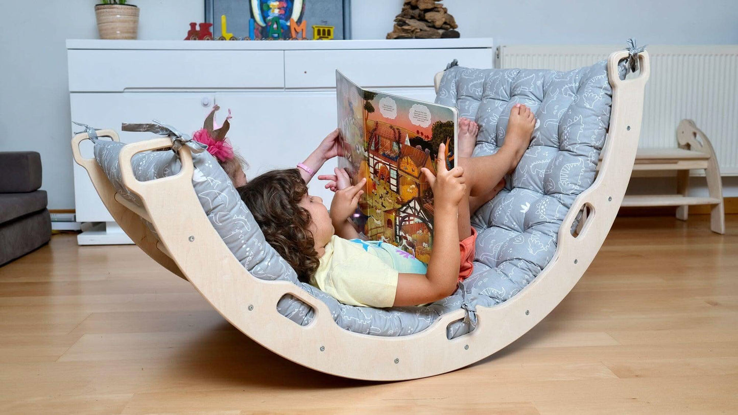 Climbing Arch / Rocker with Dinosaur Pattern Pillow
