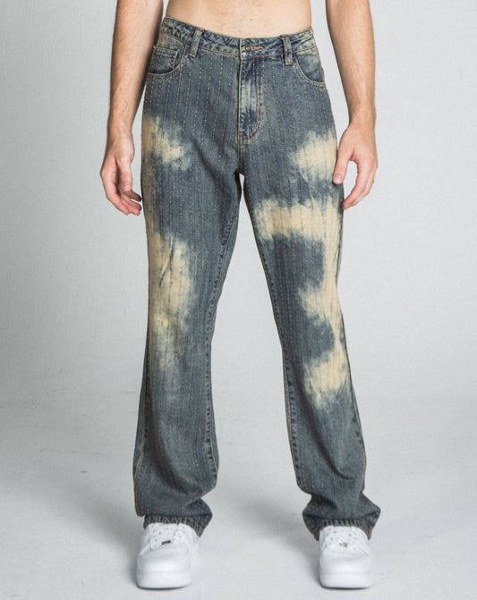 AJ01L-3 VINTAGE THREAD LINE LOOSE JEANS