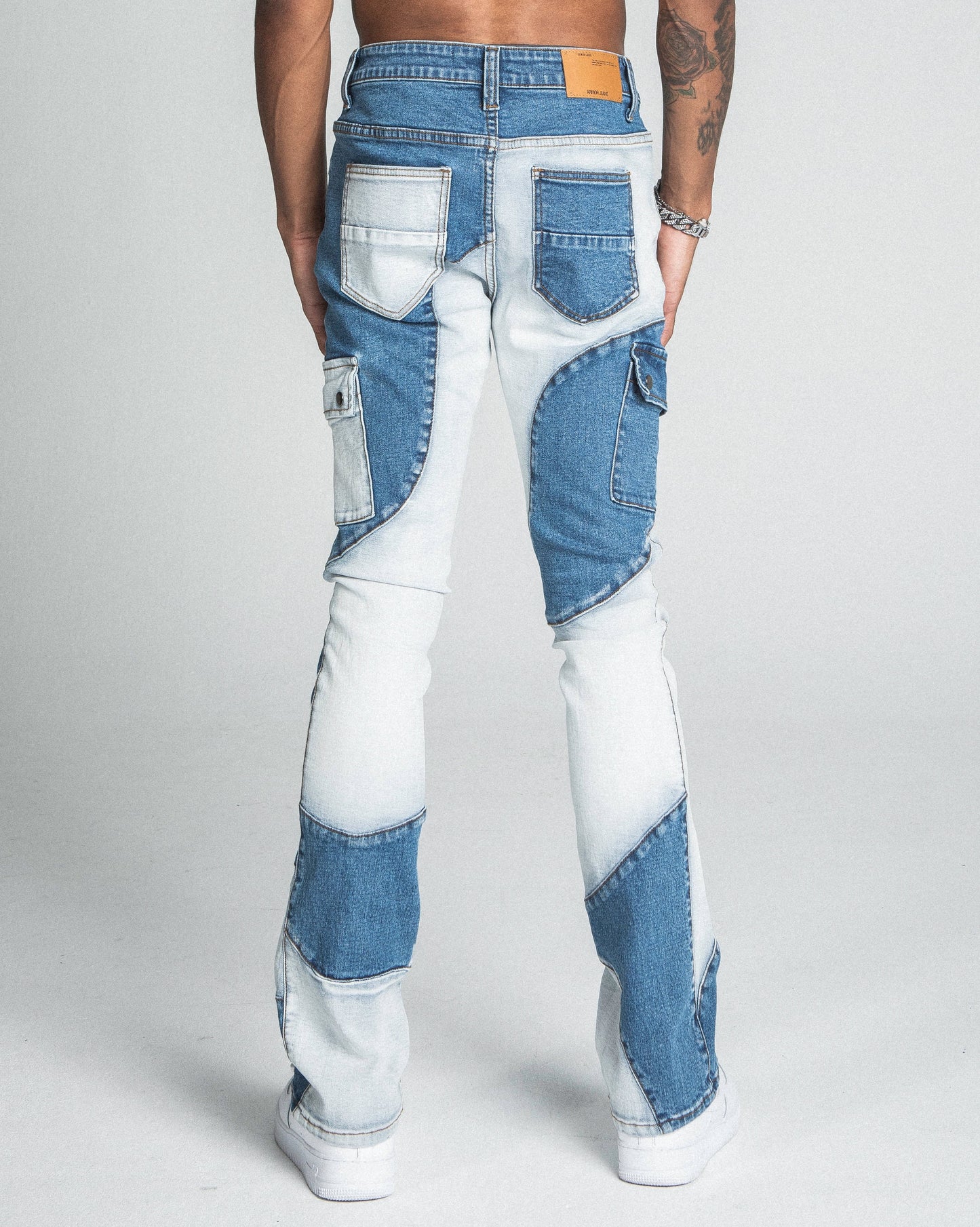 AJ40SK COLOR BLOCK STACKED JEANS