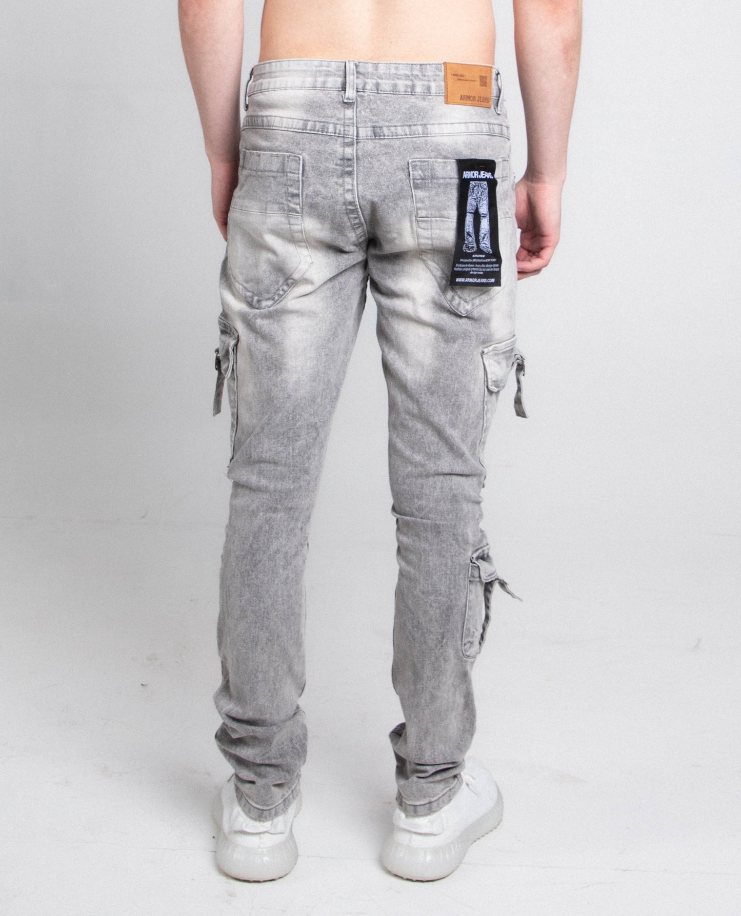 A408 CARGO POCKETS GREY SKINNY