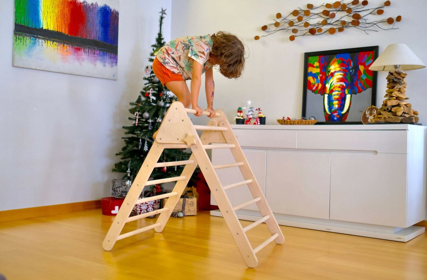 Montessori Climbing Triangle with Table and Chair