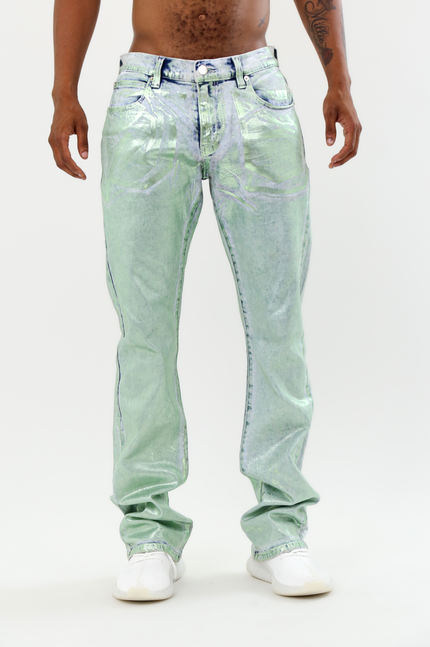 ASJ08 FOIL WASH STACKED JEANS