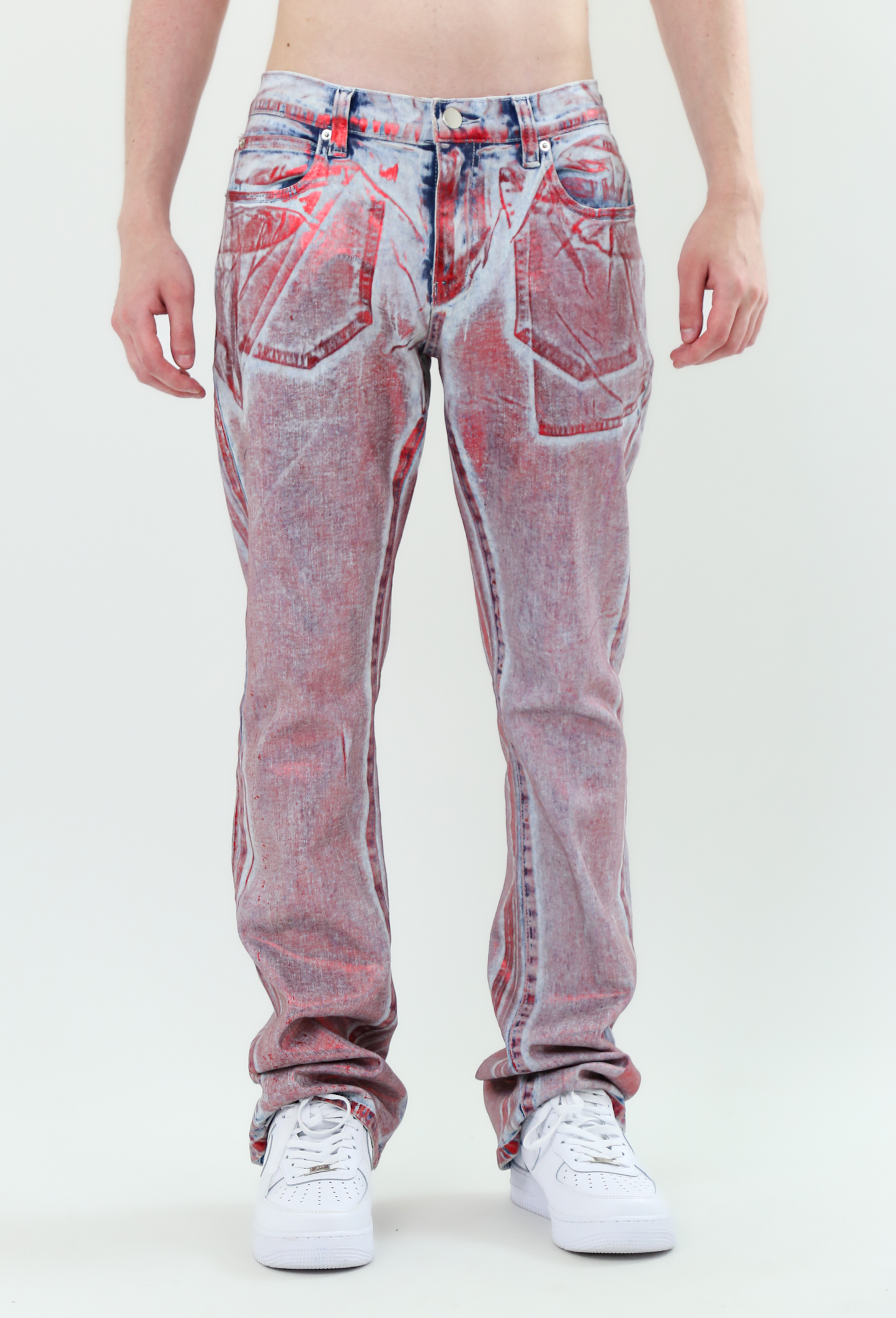 ASJ08 FOIL WASH STACKED JEANS