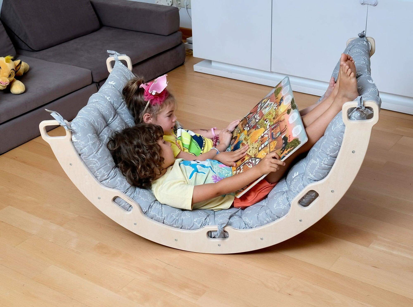 Climbing Arch / Rocker with Dinosaur Pattern Pillow