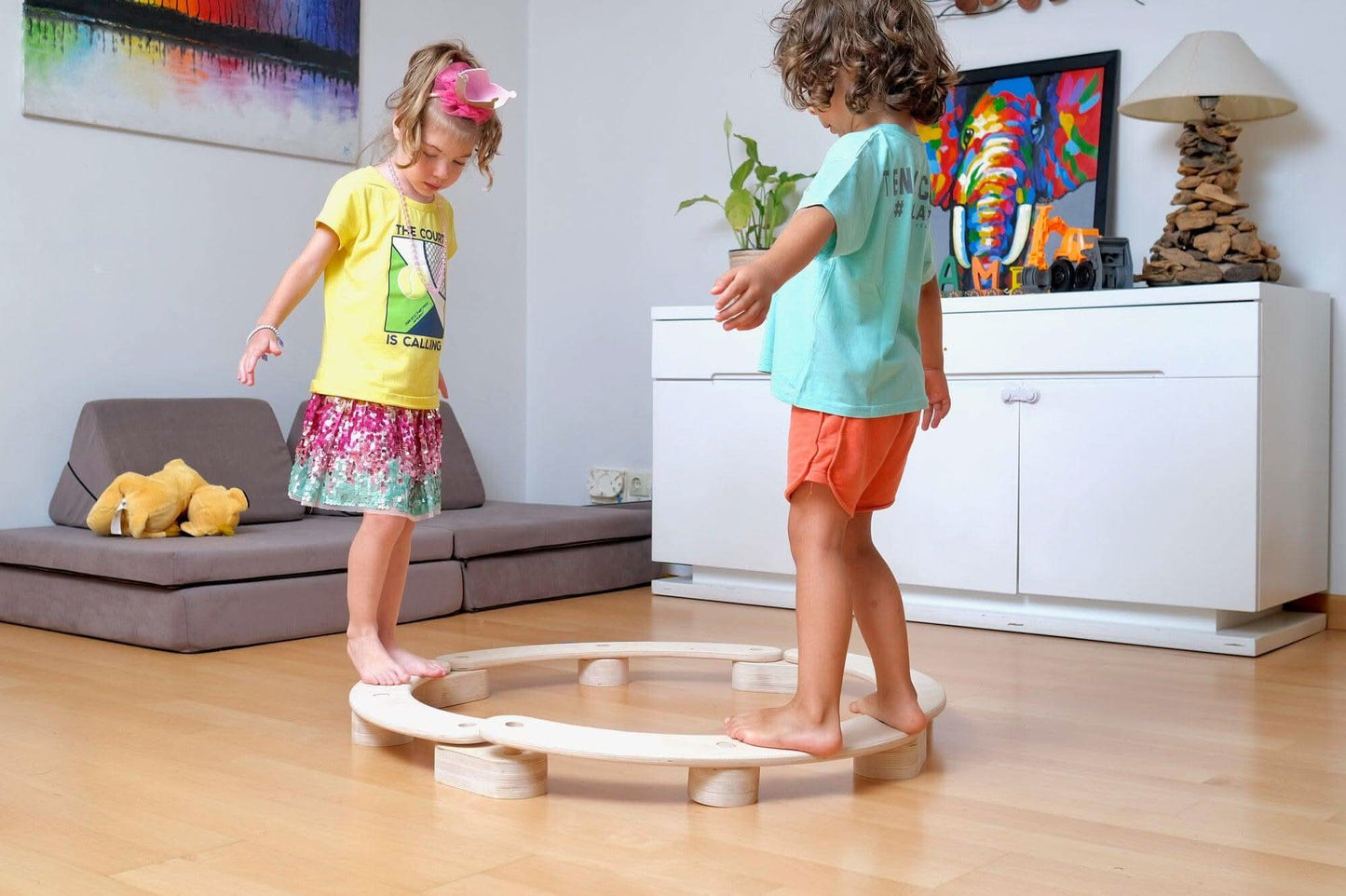 Circular Wooden Balance Beam Set