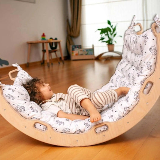 Climbing Arch / Rocker with Origami Pattern Pillow