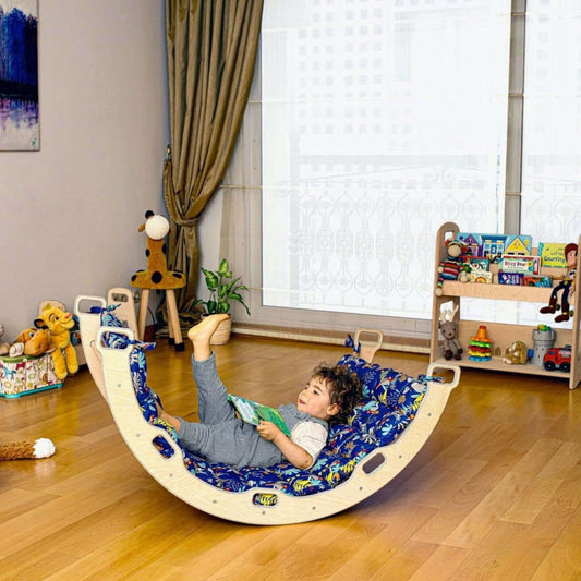 Climbing Arch / Rocker with Forest Pattern Pillow