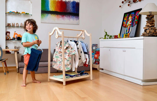 Wooden Kids Clothing Rack