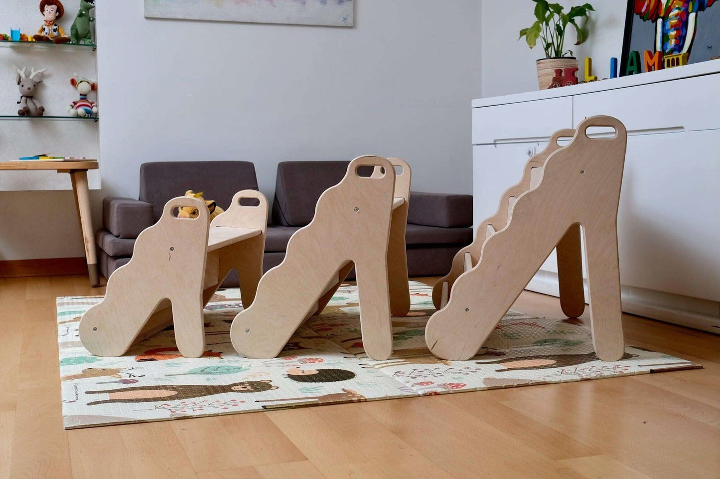 Seatable Wooden Bookshelf / Small-Medium-Large Size